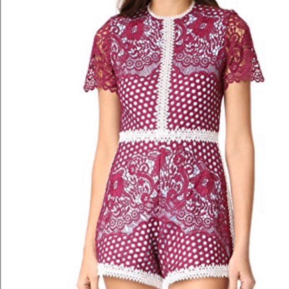 Alexis Burgundy Lace Romper (medium - fits like size 4/6) Alexis Burgundy Lace Romper (medium - fits like size 4/6)